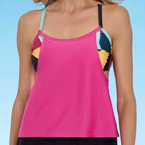 Xersion Geometric Tankini Swimsuit Top (NWT)